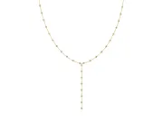 Round Lab-Grown Diamond Bezel Station Y Necklace | Station Drop | Yellow Gold
