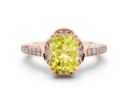 Radiant Cut Floral Pavé Engagement Ring Setting for a Fancy Yellow Lab-Grown Diamond | Rose Gold