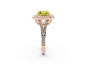 Asscher Cut Halo Engagement Ring Setting for a Fancy Yellow Lab-Grown Diamond | Rose Gold - Design NV-24799