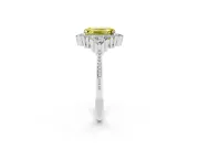 Emerald Cut Cluster Engagement Ring Setting for a Fancy Yellow Lab-Grown Diamond | White Gold