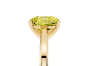 Fancy Yellow Radiant Cut Diamond Solitaire Ring Set in Yellow gold with Prong Setting and Classic Band