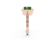Radiant Cut Milgrain Halo Engagement Ring Setting for a Fancy Green Lab-Grown Diamond | Side Stones | Rose Gold