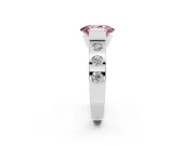 Oval Tension Style Engagement Ring Setting for a Fancy Pink Lab-Grown Diamond | White Gold
