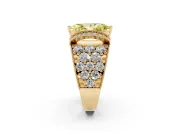 Marquise Vintage Pave Engagement Ring Setting for a Fancy Yellow Lab-Grown Diamond | Milgrain Edges | Yellow Gold