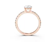 Oval Pave Engagement Ring Setting | Shared Prong Band | Rose Gold
