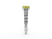 Emerald Cut Engagement Ring Setting for a Fancy Yellow Lab-Grown Diamond | Sterling Silver - Design NV-24564