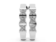 Round Lab-Grown Diamond Double Row Hoop Earrings | Grouped Stones | Sterling Silver