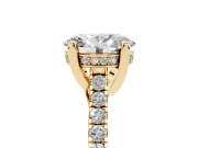 Oval Hidden Halo Pave Engagement Ring Setting | Claw Prongs | Yellow Gold