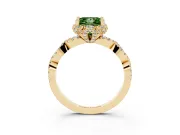 Princess Cut Halo Engagement Ring Setting for a Fancy Green Lab-Grown Diamond | Yellow Gold - Design NV-24725