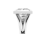 Bezel Set Princess Cut Diamond Solitaire Ring Set in White gold with Tapered Band