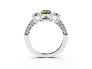 Pear-Shaped Engagement Ring Setting for a Fancy Green Lab-Grown Diamond | Sterling Silver - Design NV-24907