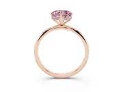 Heart-Shaped Micro-Prong Hidden Halo Engagement Ring Setting for a Fancy Pink Lab-Grown Diamond | Plain Band | Rose Gold