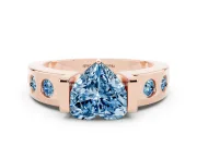 Heart-Shaped Tension Style Engagement Ring Setting for a Fancy Blue Lab-Grown Diamond | Rose Gold