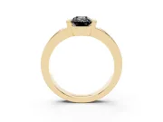 Emerald Cut Tension Style Engagement Ring Setting for a Black Center | Yellow Gold