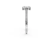 Asscher Cut Vintage Cathedral Engagement Ring Setting | Carved Band | Platinum