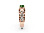 Cushion Cut Vintage Pave Engagement Ring Setting for a Fancy Green Lab-Grown Diamond | Milgrain Edges | Rose Gold