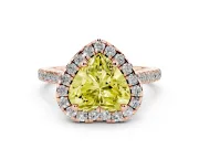 Heart-Shaped Halo Engagement Ring Setting for a Fancy Yellow Lab-Grown Diamond | Tapered Band | Rose Gold