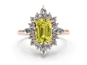 Emerald Cut Engagement Ring Setting for a Fancy Yellow Lab-Grown Diamond | Rose Gold - Design NV-24790