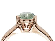 Pear-Shaped Double Claw Solitaire Engagement Ring Setting for a Fancy Green Lab-Grown Diamond | Rose Gold