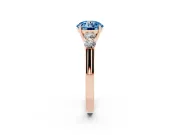 Round Close Set Five Stone Engagement Ring Setting for a Fancy Blue Lab-Grown Diamond | Rose Gold