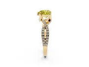 Heart-Shaped Twisted Pave Engagement Ring Setting for a Fancy Yellow Lab-Grown Diamond | Split Shank | Yellow Gold