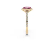 Radiant Cut Halo Engagement Ring Setting for a Fancy Pink Lab-Grown Diamond | Yellow Gold - Design NV-24729