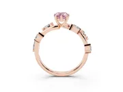 Pear-Shaped Twisted Vine Engagement Ring Setting for a Fancy Pink Lab-Grown Diamond | Rose Gold