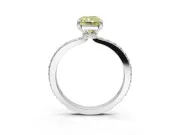 Radiant Cut Hidden Halo Engagement Ring Setting for a Fancy Yellow Lab-Grown Diamond | Pavé Band | Platinum
