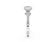 Asscher Cut Pavé Solitaire Engagement Ring Setting | Crossover Gallery | White Gold