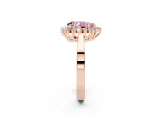 Pear-Shaped Scalloped Halo Engagement Ring Setting for a Fancy Pink Lab-Grown Diamond | Rose Gold