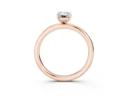 Emerald Cut Low Set Solitaire Engagement Ring Setting | Plain Band | Rose Gold