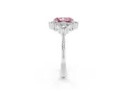 Radiant Cut Cluster Engagement Ring Setting for a Fancy Pink Lab-Grown Diamond | Sterling Silver