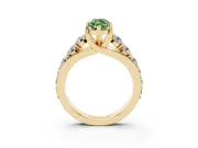 Marquise Graduated Engagement Ring Setting for a Fancy Green Lab-Grown Diamond | Yellow Gold