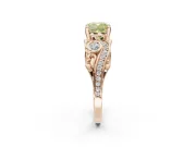 Cushion Cut Swirl Engagement Ring Setting for a Fancy Yellow Lab-Grown Diamond | Rose Gold