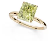 Radiant Cut Hidden Halo Ring Setting for a Fancy Yellow Lab-Grown Diamond | Yellow Gold