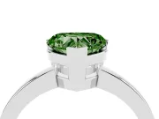 Heart-Shaped Solitaire Engagement Ring Setting for a Fancy Green Lab-Grown Diamond | Flat Tab Prongs | Platinum