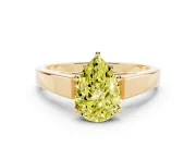 Pear-Shaped Solitaire Engagement Ring Setting for a Fancy Yellow Lab-Grown Diamond | Yellow Gold