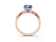 Princess Cut Graduated Solitaire Engagement Ring Setting for a Fancy Blue Lab-Grown Diamond | Rose Gold
