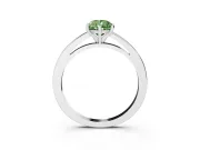 Fancy Green Pear Cut Diamond Solitaire Engagement Ring Set in Silver with Prong Setting on a Classic Band