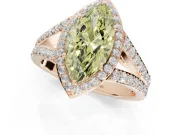 Marquise Halo Pavé Engagement Ring Setting for a Fancy Yellow Lab-Grown Diamond | Narrow Split Shank | Rose Gold