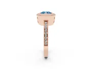 Cushion Cut Milgrain Halo Engagement Ring Setting for a Fancy Blue Lab-Grown Diamond | Rose Gold