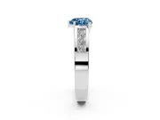 Heart-Shaped Channel-Set Engagement Ring Setting for a Fancy Blue Lab-Grown Diamond | Platinum