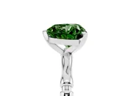 Heart-Shaped Bamboo Solitaire Engagement Ring Setting for a Fancy Green Lab-Grown Diamond | Platinum