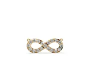 Round Lab-Grown Diamond Pavé Infinity Pendant Necklace | Crossover Strand | Yellow Gold