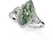 Marquise Bypass Solitaire Engagement Ring Setting for a Fancy Green Lab-Grown Diamond | White Gold