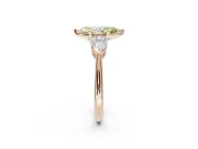 Marquise 3-Stone Engagement Ring Setting for a Fancy Yellow Lab-Grown Diamond | Rose Gold
