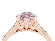 Marquise Half Bezel Engagement Ring Setting for a Fancy Pink Lab-Grown Diamond | Rose Gold
