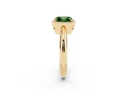 Asscher Cut Halo Engagement Ring Setting for a Fancy Green Lab-Grown Diamond | Plain Tapered Band | Yellow Gold