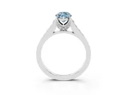 Marquise Graduated Pavé Engagement Ring Setting for a Fancy Blue Lab-Grown Diamond | Sterling Silver