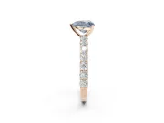 Heart-Shaped Shared Prong Engagement Ring Setting for a Fancy Blue Lab-Grown Diamond | Rose Gold